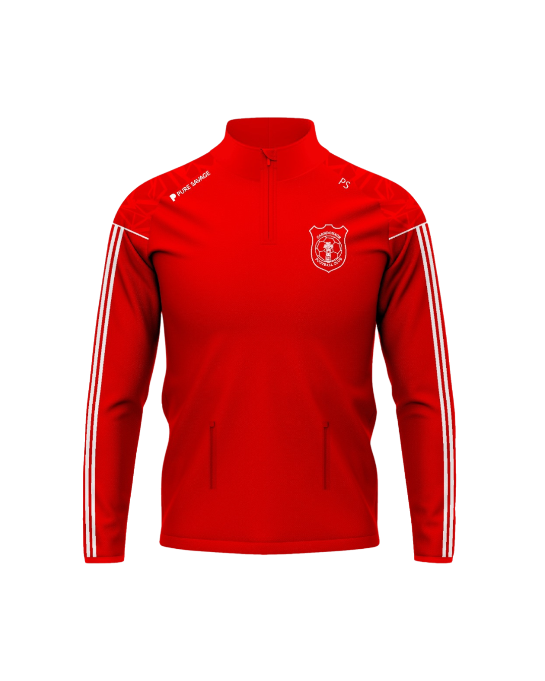 Carndonagh FC Qtr Zip Red